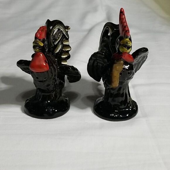 Vintage Ceramic Rooster‎ Salt and Pepper Shakers - Picture 1 of 6